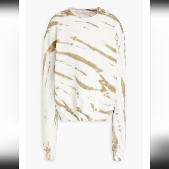 GOOD AMERICAN Tie-dyed Army Green cotton-fleece sweatshirt Size 5, 12 US - Picture 14 of 16